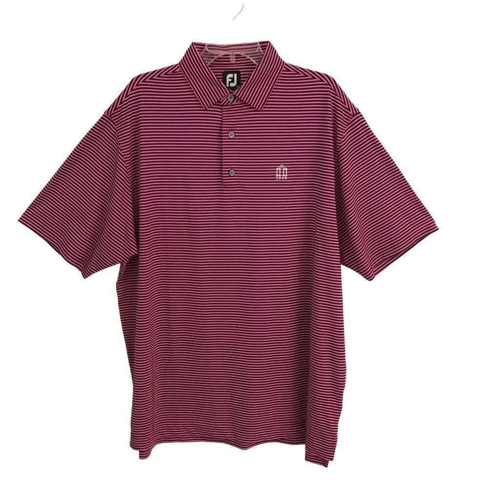 FootJoy pink & navy striped golf polo shirt XL‎